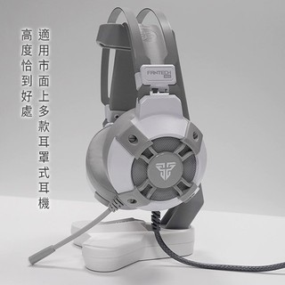 【 FANTECH HG11白+AC3001 】特仕白USB 7.1電競耳機／耳機架組合