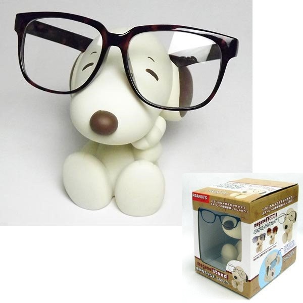 ♡松鼠日貨♡日本進口 snoopy 史努比 立體 造型 眼鏡架 立體眼鏡架 放擦拭布 擺飾