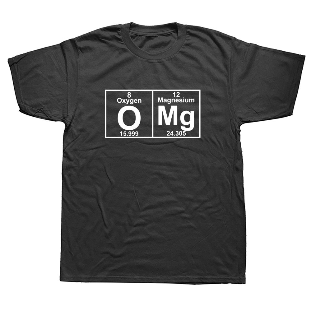 有趣的 OMG 化學元素週期表圖形 T 恤男式短袖嘻哈印花 T 恤街頭服飾上衣 T 恤