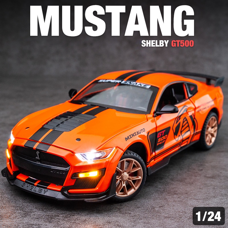 1:24 Ford Mustang Shelby GT500 軌道版賽車模型合金壓鑄玩具車門可打開汽車卡車