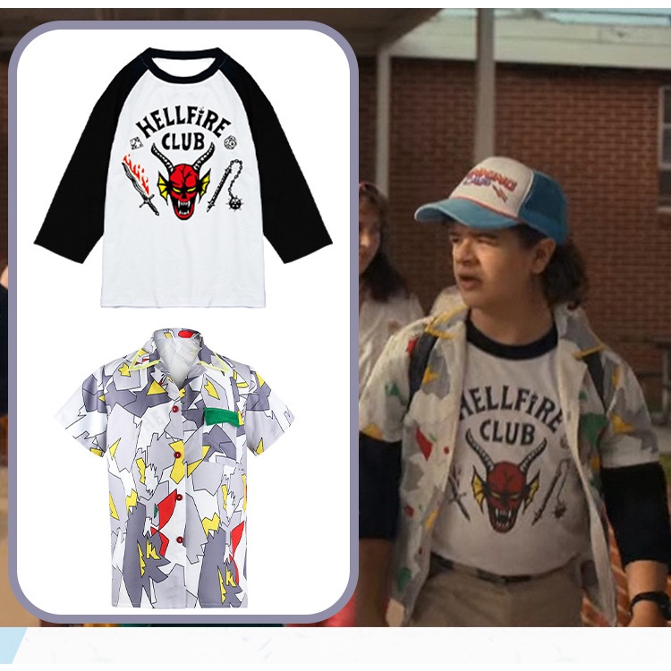 【魔都動漫】怪奇物語4cos服Stranger Things 地獄火俱樂部純棉T恤達斯汀襯衣