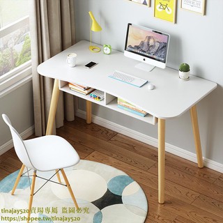 新品特惠10北歐電腦桌臺式家用學生學習桌寫字臺簡約實木腿書桌臥室桌椅組合