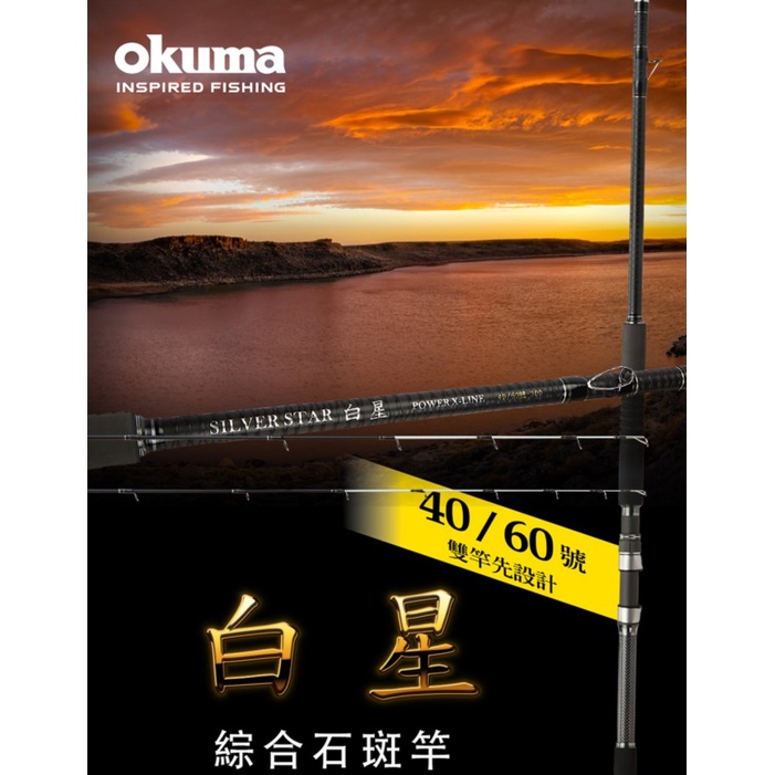 【世界釣具】 OKUMA 寶熊 白星 綜合石斑竿 - 雙尾 ( 60號 / 40號 ) 海釣場 雙尾小斑竿 戰鬥竿\現貨