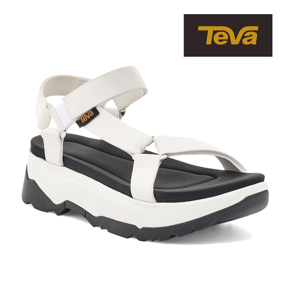 【TEVA】女 Jadito Universal 環保織帶軟墊厚底涼鞋/雨鞋/水鞋-白色 (原廠現貨)