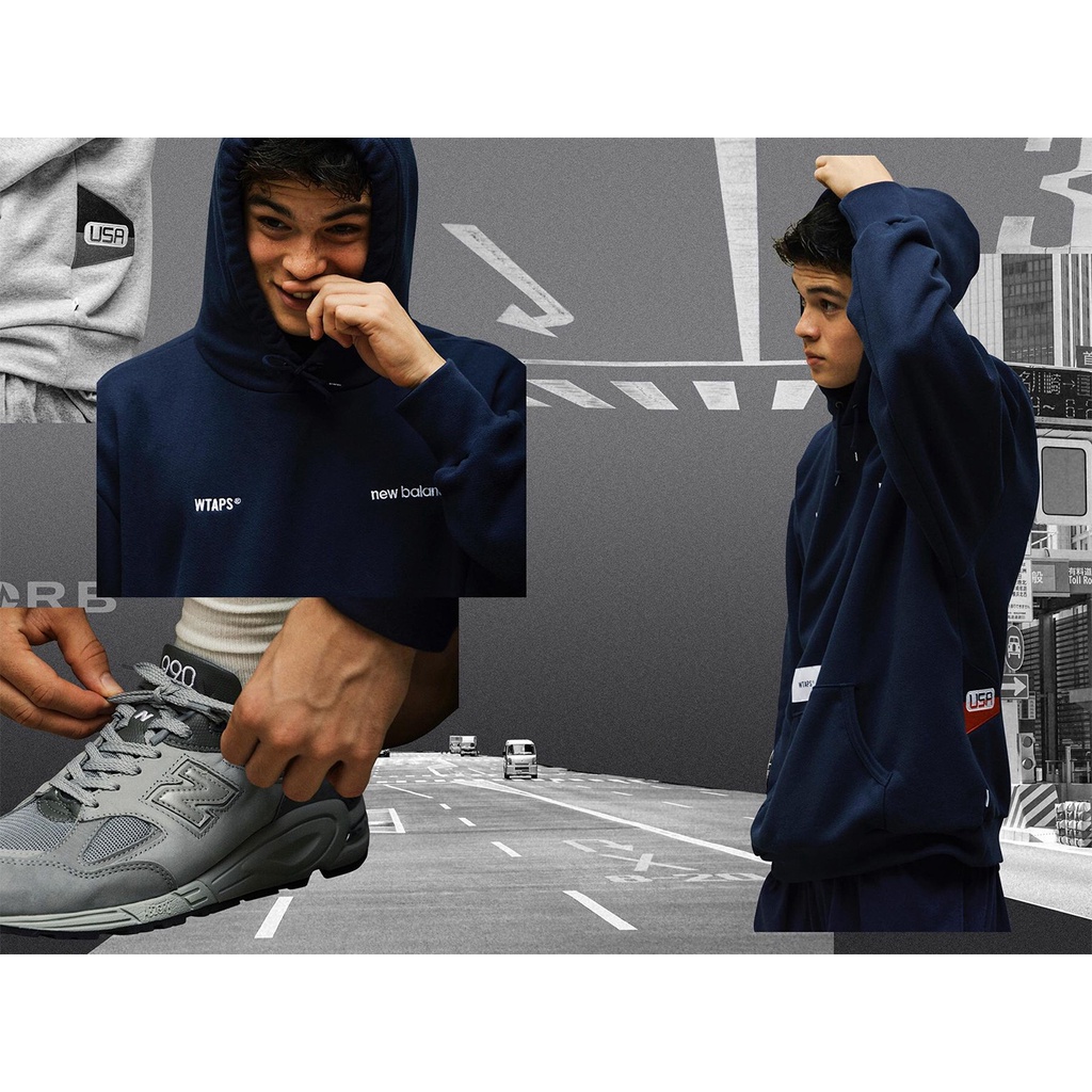 WTAPS X New balance ACADEMY / HOODED / COPO 台灣公司貨帽T 藍L