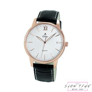 CINTAS 極簡約正裝紳士風格腕錶(41mm)-白線黑皮帶/白麵玫瑰金 8207MRG-5 [ 秀時堂 ]