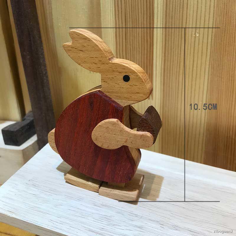 特價₪☞✿兒童木製玩具下坡木牛流馬拼裝益智親子兔子動物DIY散件木工坊