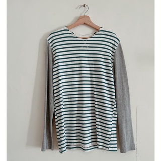 韓國服飾品牌 J&D Striped T-shirt - Clover Green 幸運草綠條紋長袖T恤