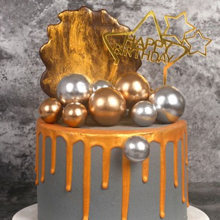 ☀孟玥購物☀金球 銀球 圓球 高冷風 球形 蛋糕裝飾 蛋糕擺件 烘焙裝飾 甜點裝飾 烘焙裝飾