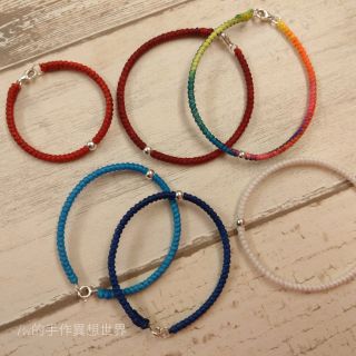 Pei accessories 佩配 初衷入門款 簡約 幸運銀珠 蠶絲蠟線 純銀 手環 手鍊 腳鏈 另有巴西蠟線 訂製