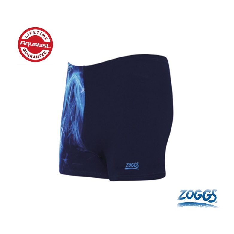 ZOGGS 男性《藍閃電》永久抗氯競賽型四角泳褲