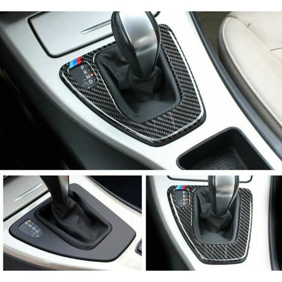 CARBON 左駕排檔面板裝飾貼片 M標三色 真卡夢 真碳纖維FOR BMW E90 E92 E93 車內裝飾 刮痕遮擋