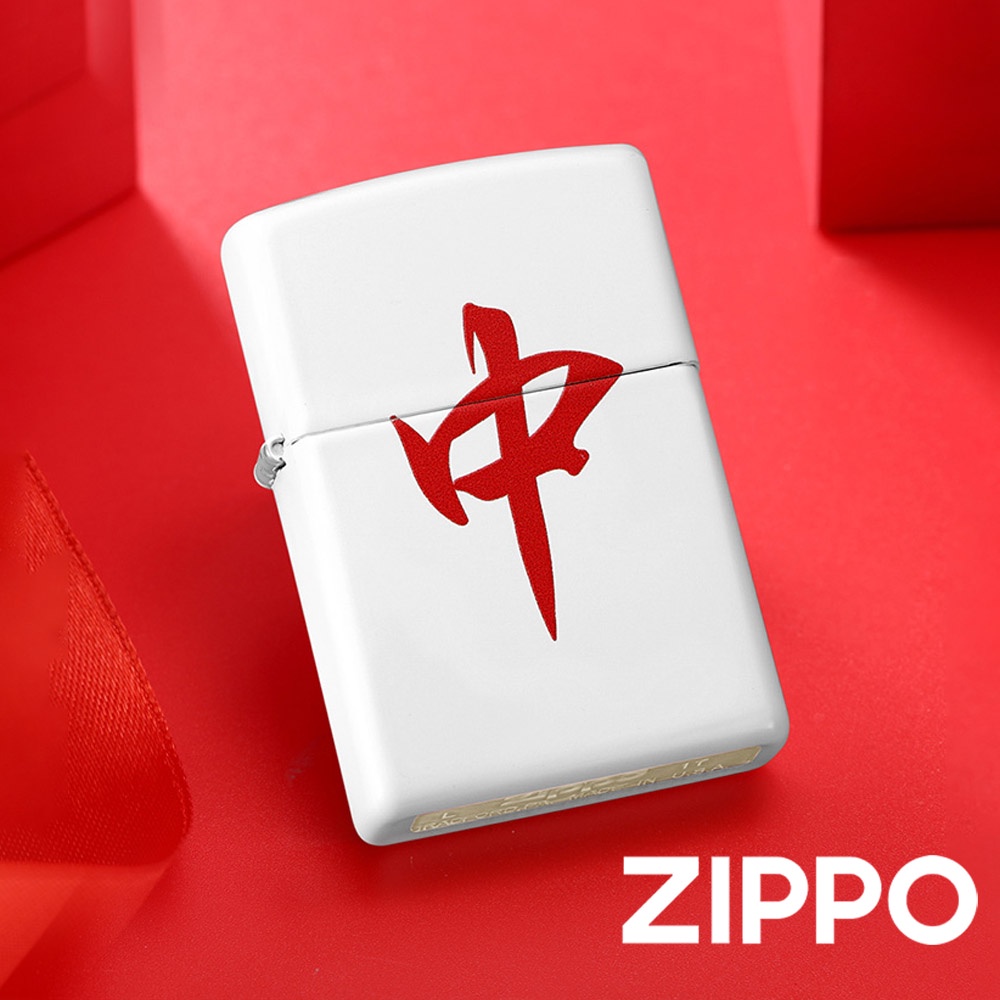 ZIPPO 麻將財神-紅中防風打火機 214-C-000031 色彩成像 財神 財運通達 心想事成 終身保固