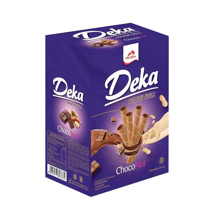SK MART-【DEKA】印尼 捲心酥 巧克力花生/巧克力香蕉/巧克力 Wafer Roll 24*9g