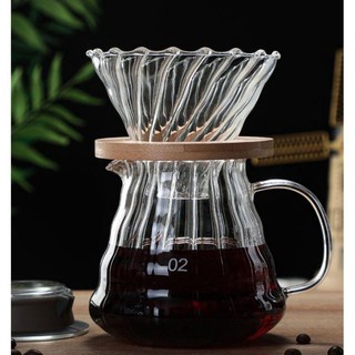【喜奈而】手沖濾杯 咖啡壺【快速出貨】 V60 錐形 咖啡濾杯 濾杯套組 耐熱玻璃濾杯