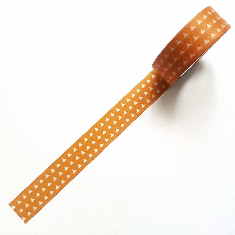 mt Wamon 和紙膠帶 15mm / 鱗紋三角形 橘 (MT01K1937) / 日本和柄限定款