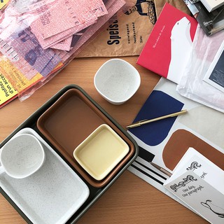 韓國正版 Pola at home 文青質感 生活器具 道具選物 陶瓷盤 點心盤 置物盤 少量咖啡色現貨