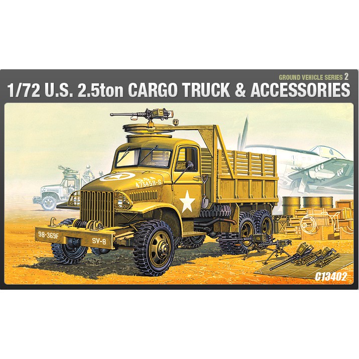 ACADEMY 愛德美 1/72 US 2.5 ton Cargo TRUCK &amp; Accessory 軍用卡車