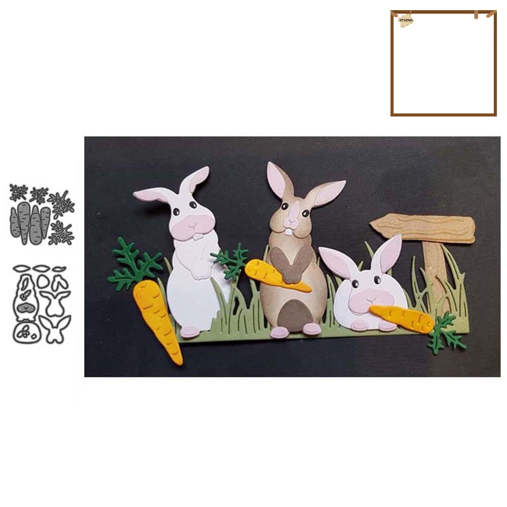 Scrapbook DIY紙卡裝飾刀模 相冊壓花碳鋼刀模 蘿蔔 兔子