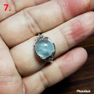海藍寶 戒指 冰透 大戒面 天然❤水晶玉石特賣#B156-3
