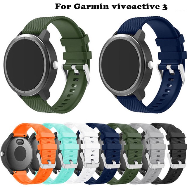 適用於佳明Garmin Vivoactive 3手錶運動矽膠錶帶 運動腕帶 替換錶帶 手錶配件