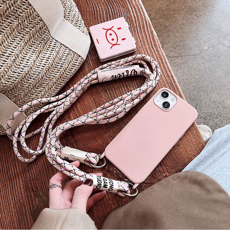霧粉色素面斜背掛繩手機殼套 適用三星 Note20 Ultra Note10+ Note10 Note9 S10+保護殼