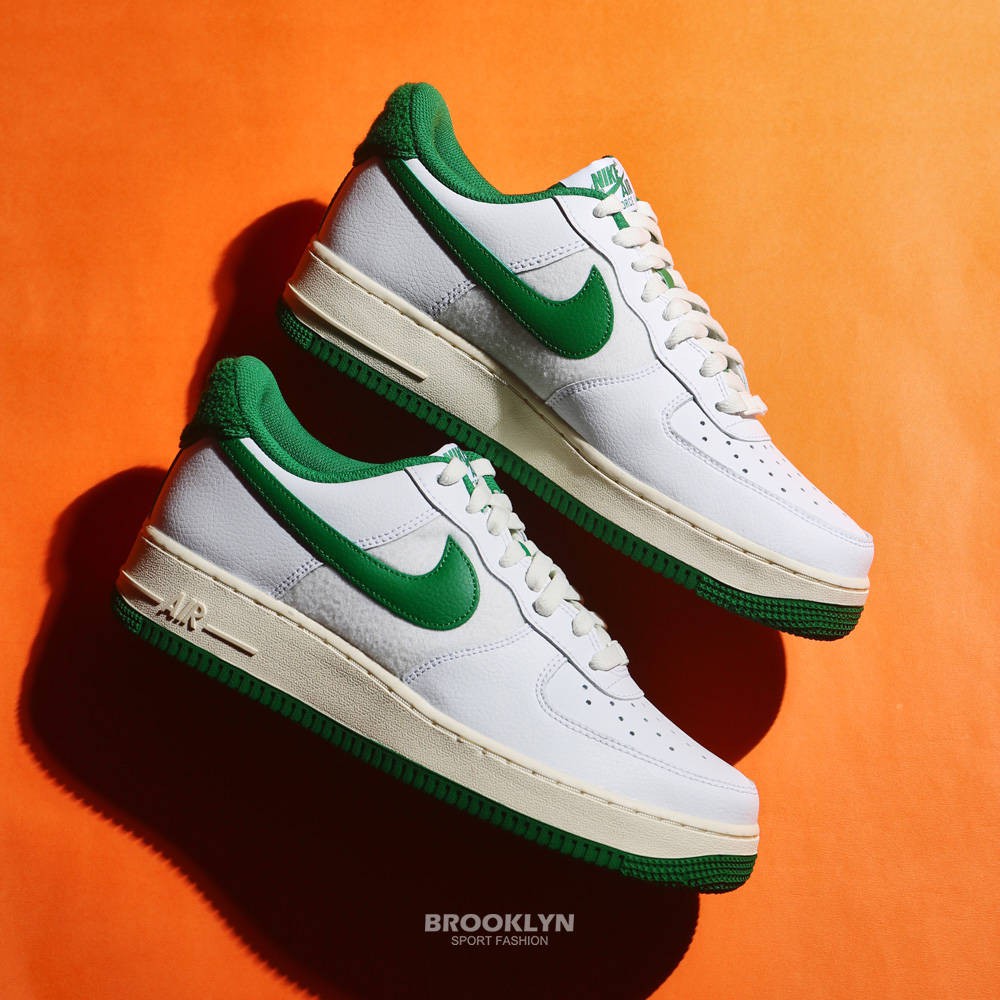 NIKE 休閒鞋 AIR FORCE 1 07 LV8 白綠配色 絨毛 男 (布魯克林) DO5220-131