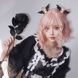 預購*暗黑歌德風萬聖節蝙蝠骷髏髮夾一對 蘿莉塔 lolita 惡魔 翅膀 邊夾 髮飾 頭飾 個性 原宿風 聖誕節