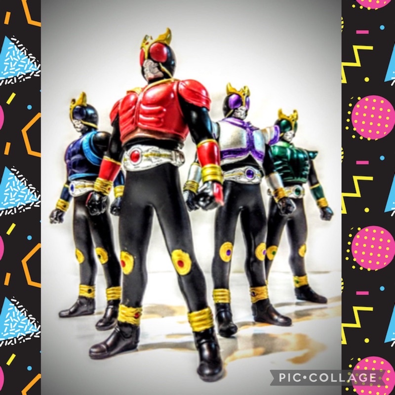 絕版 正版萬代(2000年-軟膠公仔)可動 假面騎士空我 全能型態 昭和假面騎士 舊一號 二號 騎士人四號 平成假面