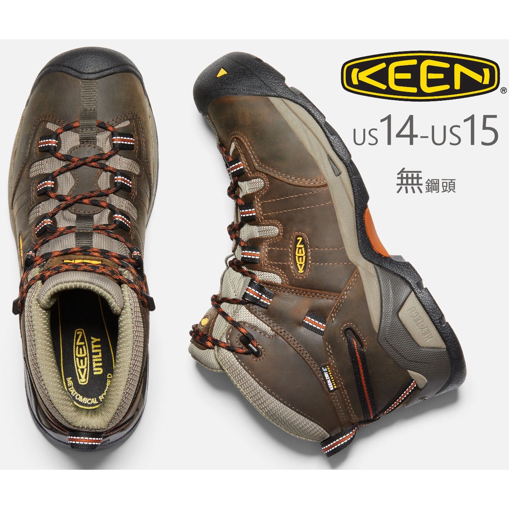 W43 US14-US15 ~ KEEN 牛皮防滑耐磨登山鞋 (大腳.大尺