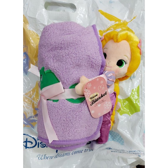 【全新】㊣日本迪士尼Disney 長髮公主娃娃攜帶毯冷氣毯
