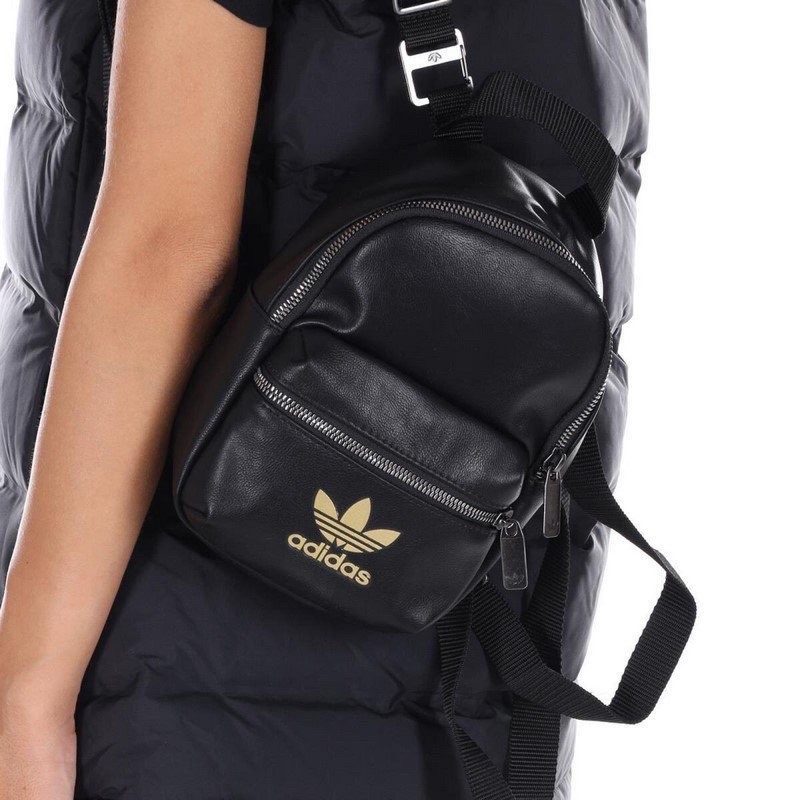 CSC▹ 現貨 Adidas Originals Mini Backpack 皮革 小後背包 小包 黑金 FL9629