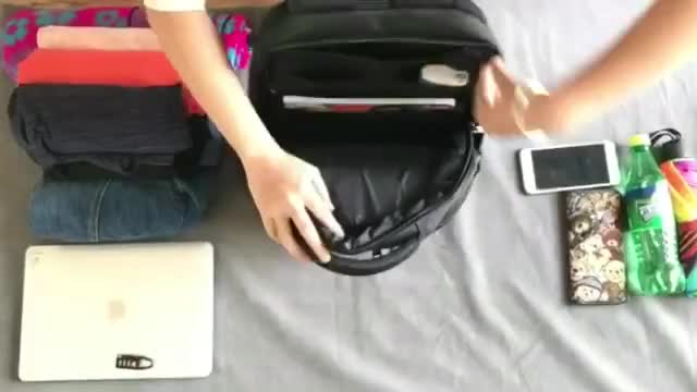 途亦 防盜休閑後背包 商務旅行後背包 女韓版高中學生書包 時尚潮流情侶背包 筆記本電腦包