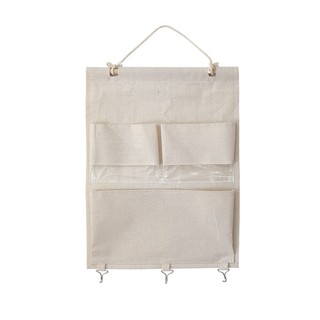 美玲的家 極簡收納 日式無印風墻掛式掛袋棉麻布藝多層衣柜儲物袋宿舍床邊收納掛袋北歐家居收納收納好物簡約白色收