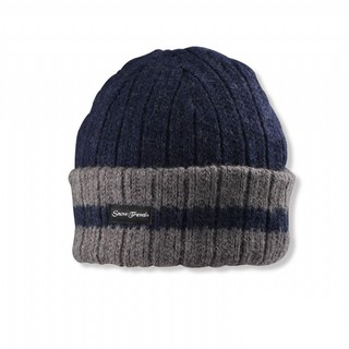 SNOWTRAVEL雪之旅 STAR018d-BLU [ 3M防風透氣保暖羊毛帽(條紋摺邊) ] 藍色