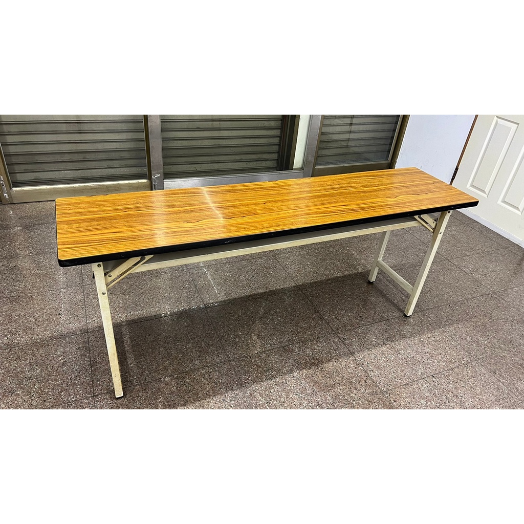 『♧Cc雜貨小舖♥』長形摺疊桌 直角木紋桌 辦公桌 會議桌 180*45*75