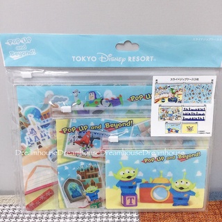 東京迪士尼 日本製 玩具總動員 巴斯光年 胡迪 三眼怪 火腿豬 夾鏈袋 收納袋 資料夾 文件夾 收納夾組