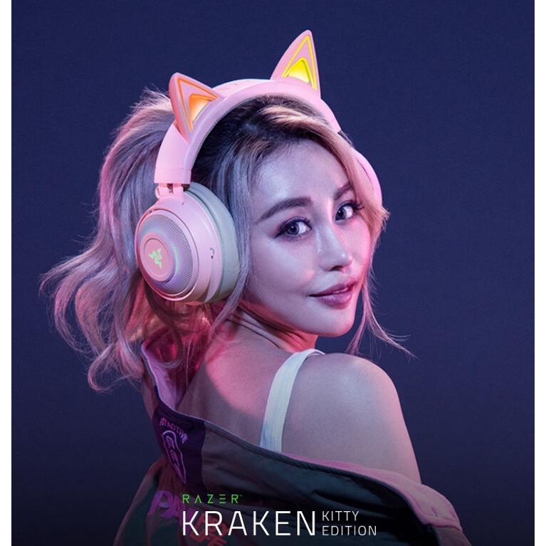 Razer 北海巨妖無線藍芽耳機粉色Kitty版