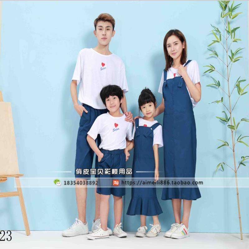 18韓版影樓兒童攝服裝一家四口全家福攝影服裝親子拍照主題服飾cm 594 蝦皮購物