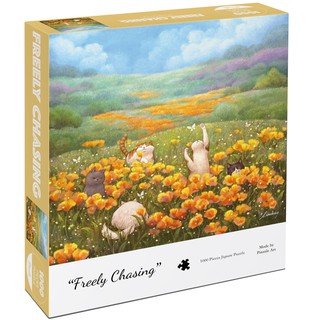 裝點貓生活｜pinzzle art拼圖 Limduey 原創貓系列藝術品-Freely Chasing自由追逐 1000