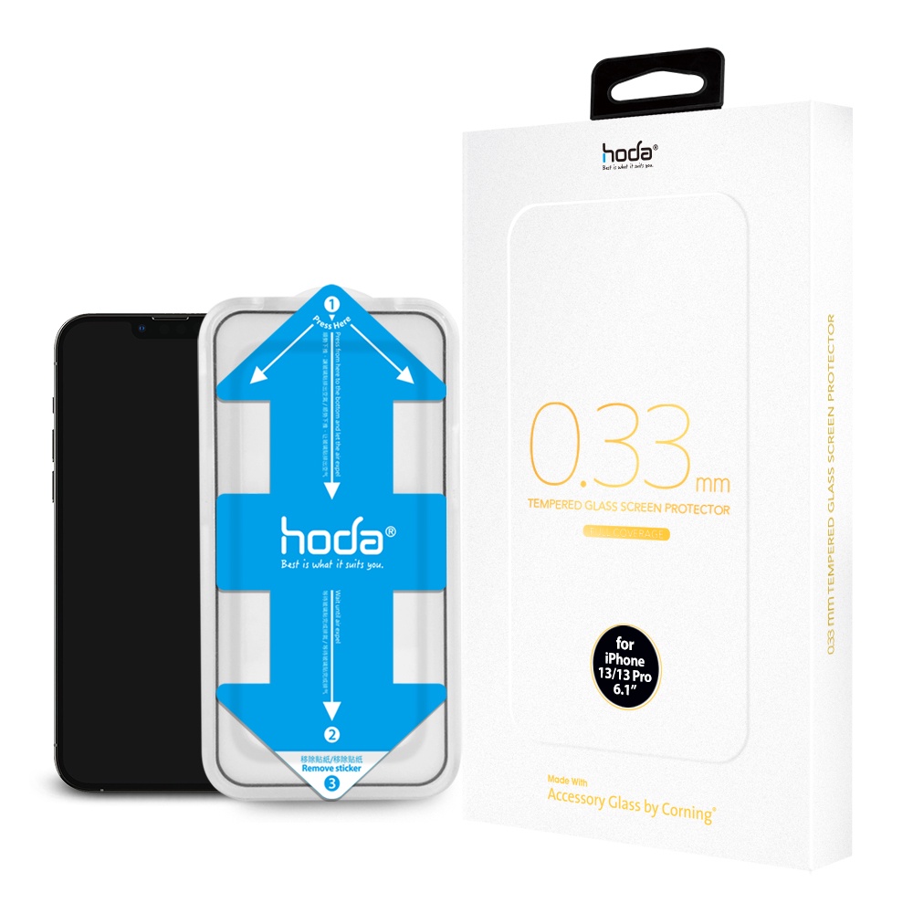 hoda iPhone 13 Pro Max 美國康寧授權 滿版玻璃保護貼 0.33mm (AGbC)(附貼膜神器)