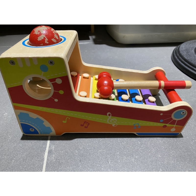 Hape 敲敲琴 、工程車 二手玩具