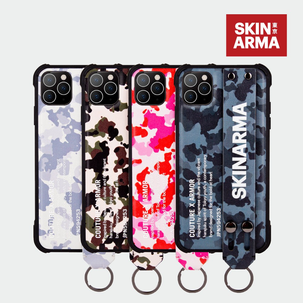 【SKINARMA】iPhone 11/Pro/Max 迷彩設計腕帶支架手機防摔保護殼 (Camo)｜手機保護殼 手機殼