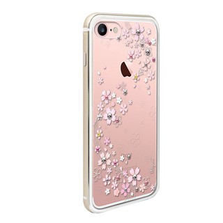 apbs iPhone SE 3 / SE 2 / 8 / 7 4.7吋施華彩鑽鋁合金屬框手機殼-金色天籟之櫻