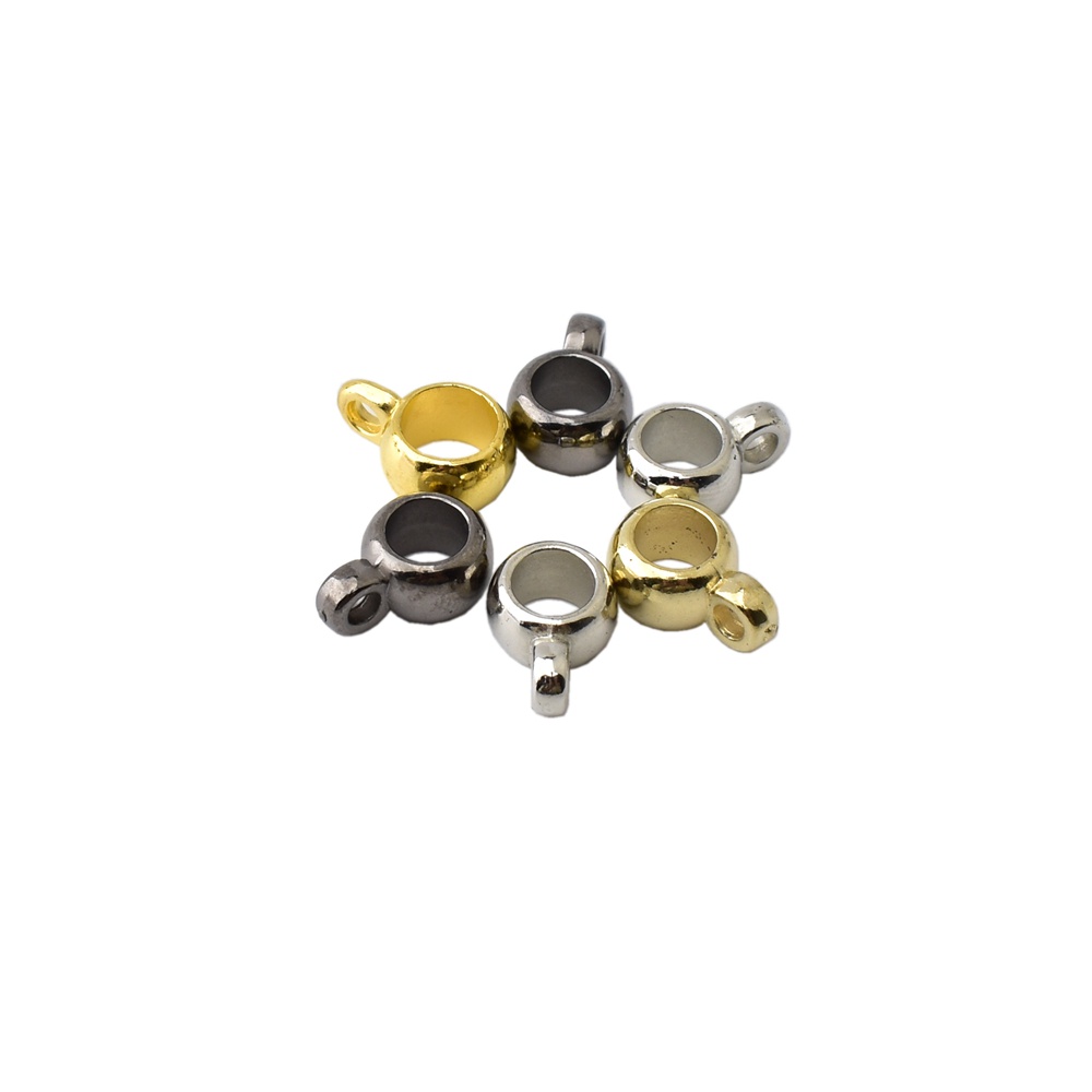 【ps130】50Pcs/lot Abs 塑料電鍍單掛大孔圓珠用於珠寶製作