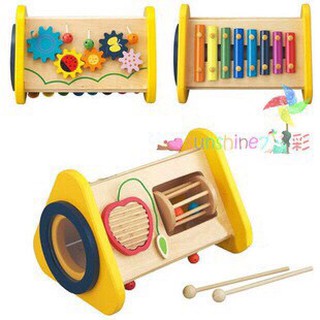 高品質出日本多功能3合1組合兒童益智玩具打擊樂器組合 八音敲琴手眼協調能力 木製 木制