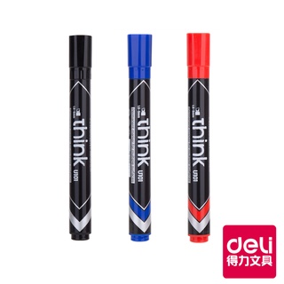 【Deli得力】 1.5-5mm油性筆-黑/藍/紅 三色可選 台灣發貨 白板筆 麥克筆 奇異筆 油性筆