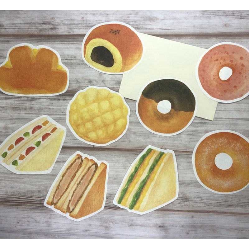《現貨！日本帶回》古川紙工 紙製パン 系列信封便箋套組 分裝 三明治 甜甜圈 麵包