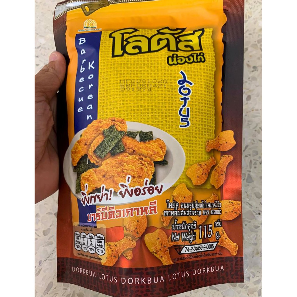 【泰國BigC】Lotus Dorkbua 韓式燒烤 炸雞腿風味餅乾棒 115g~泰國超人氣團購美食~