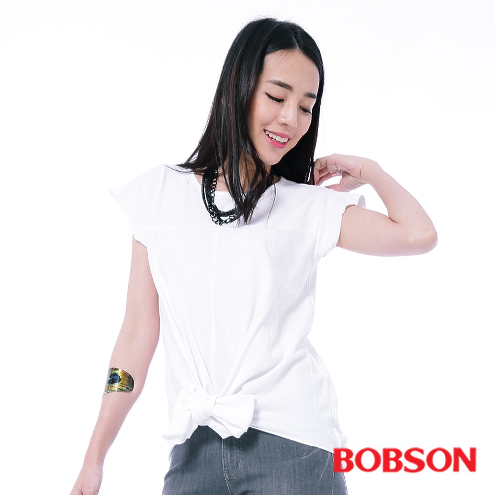 BOBSON 女款綁結式下擺上衣26088-80